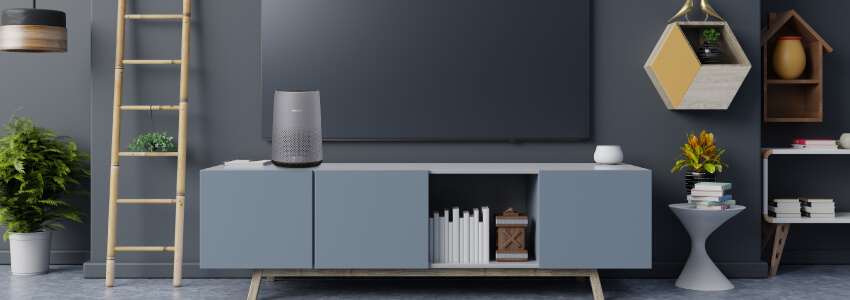 Oczyszczacz w pokoju dziennym