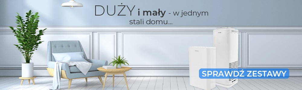 DUŻY i mały oczyszczacz powietrza w zestawie