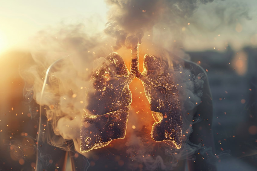 Chore płuca wdychające smog
