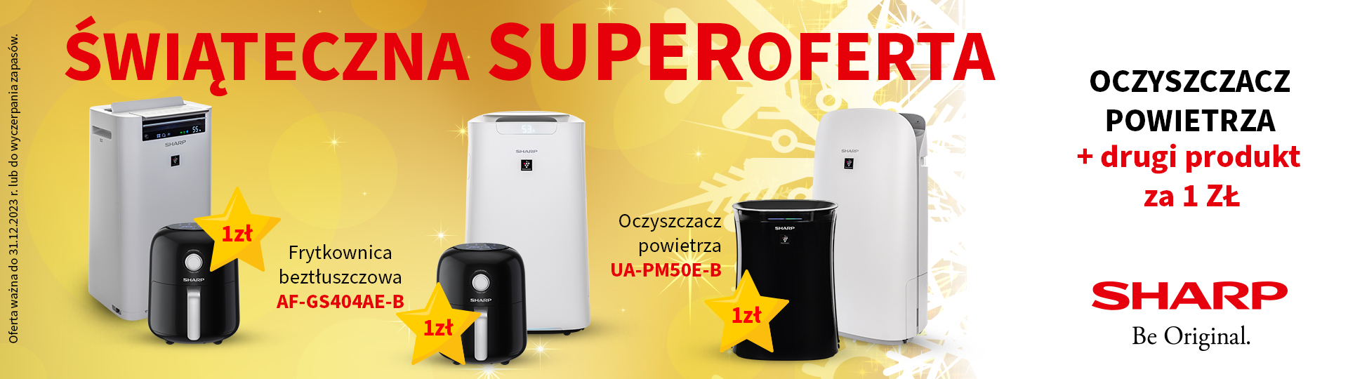 Oczyszczacz powietrza Sharp lub frytkownica za 1 zł