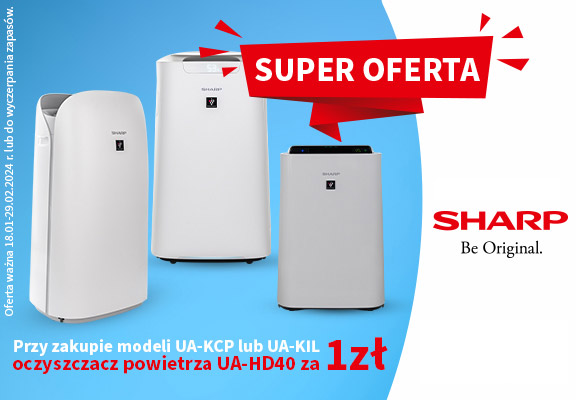 Oczyszczacz Sharp UA-HD40E-L za 1 zł