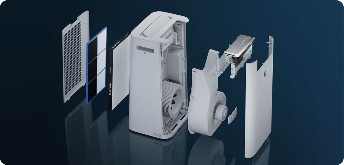 Przekrój oczyszczacza Sharp