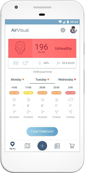 Zrzut z aplikacji Air Quality | AirVisual