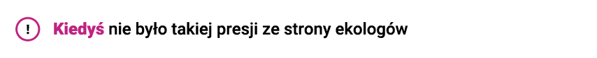 Presja ze strony ekologów - ostrzeżenie
