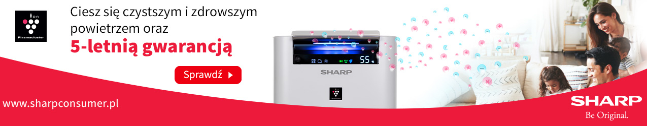 5 lat gwarancji na oczyszczacze Sharp