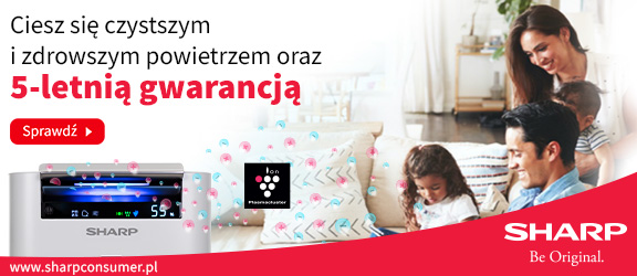5 lat gwarancji na oczyszczacze Sharp