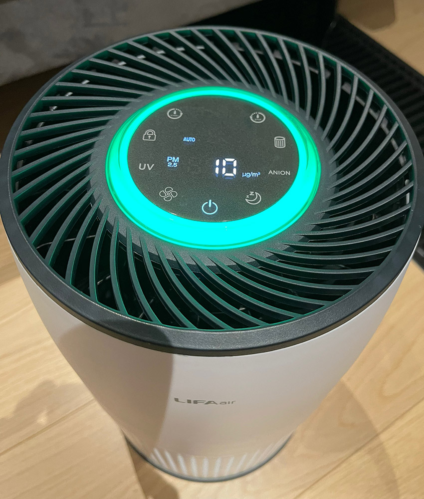 LIFAair LAX200 wyświetlacz