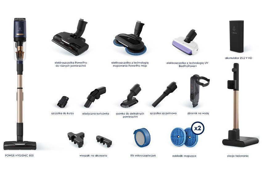 Electrolux Power Hygienic 800 EP81HB25WU - akcesoria w zestawie