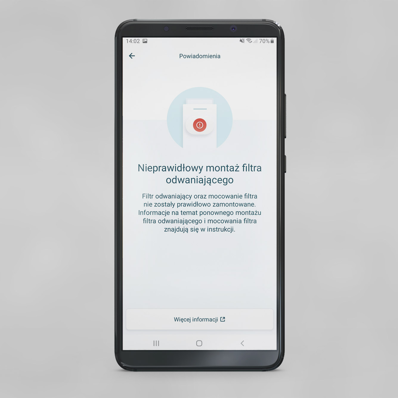 Zrzut z aplikacji Dyson ONECTA