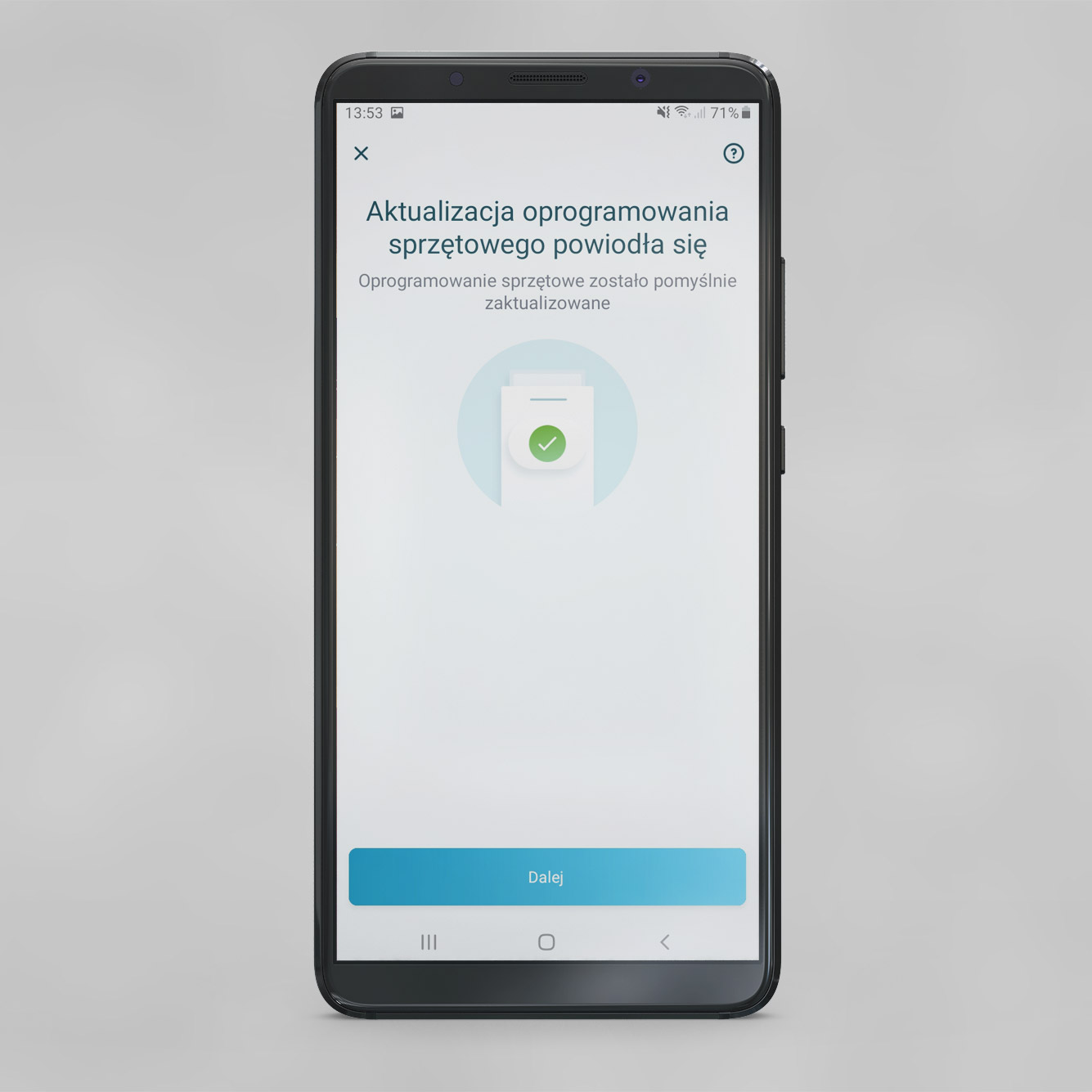 Zrzut z aplikacji Dyson ONECTA