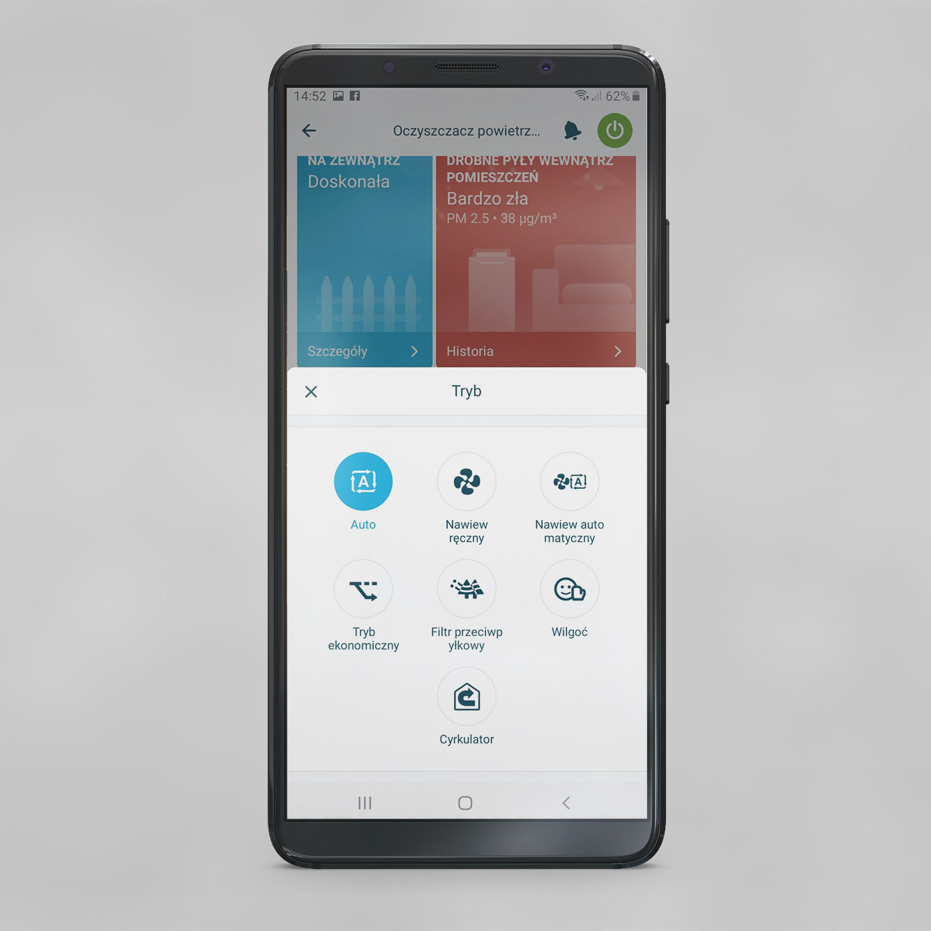 Zrzut z aplikacji Dyson ONECTA