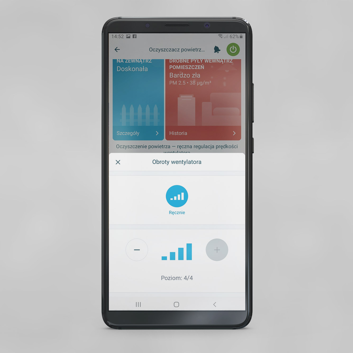 Zrzut z aplikacji Dyson ONECTA