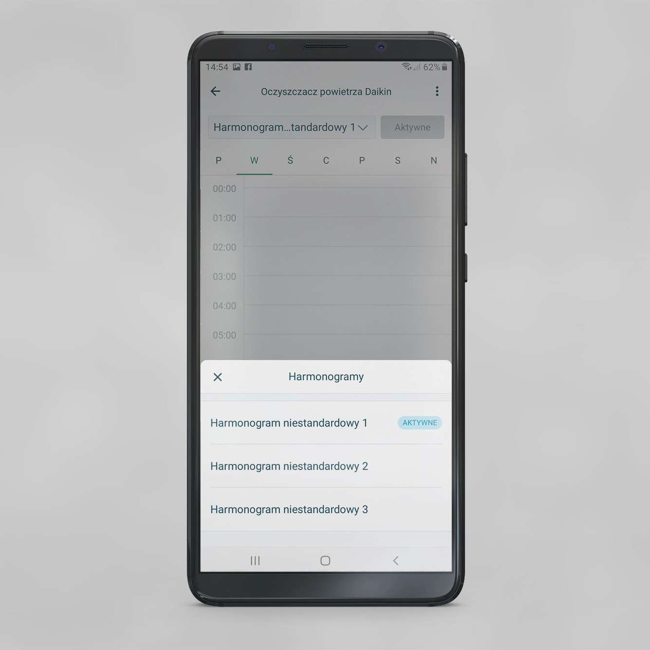 Zrzut z aplikacji Dyson ONECTA