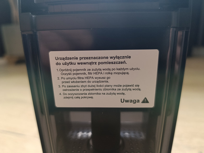 HYGSE akva - nalepka informacyjna