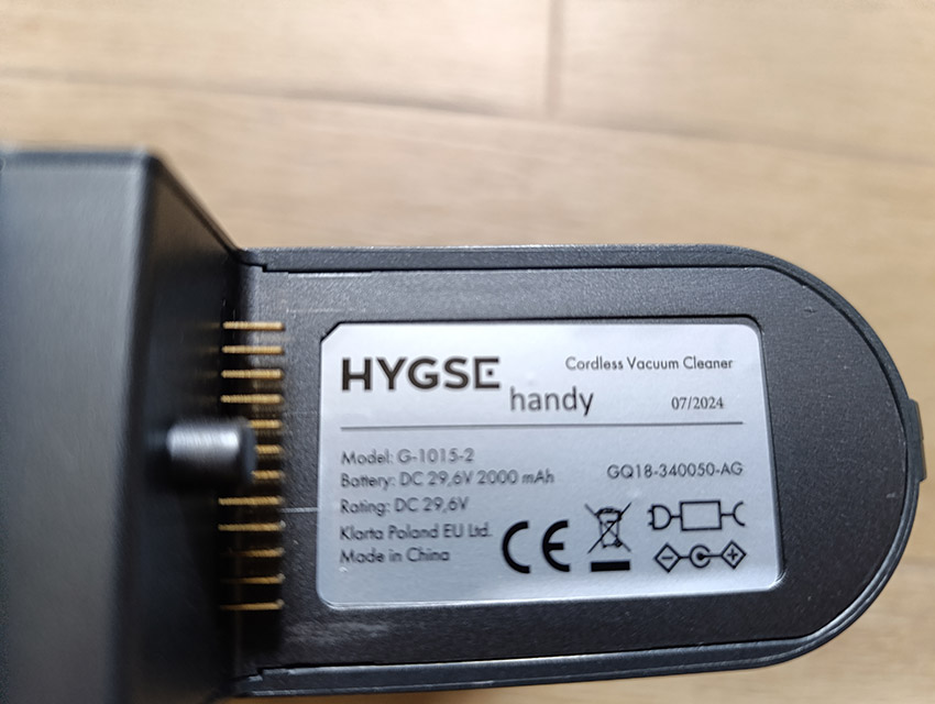 HYGSE handy - miejsce na akumulator