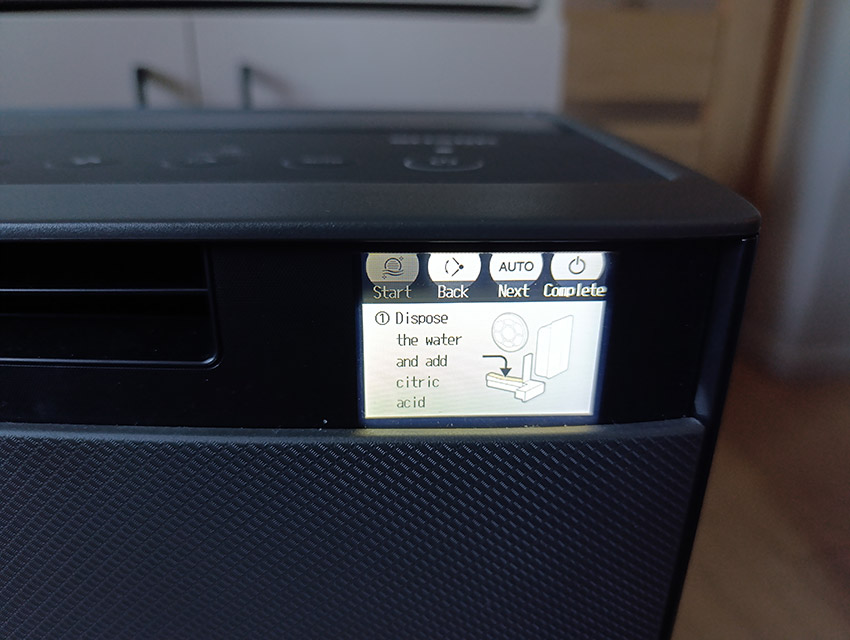 Sharp KI-TX100EU-H - tryb czyszczenia filtra nawilżacza