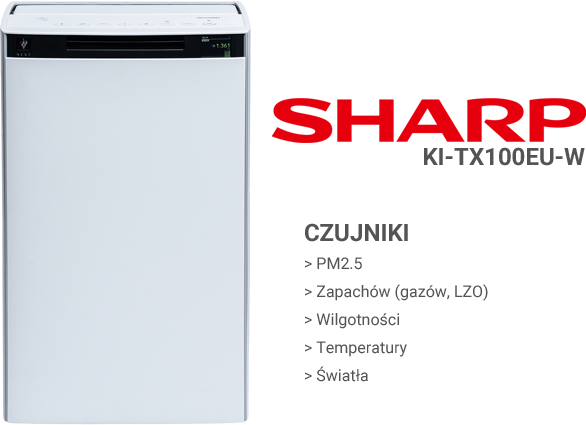 Czujniki w oczyszczaczu Sharp KI-TX100EU-W