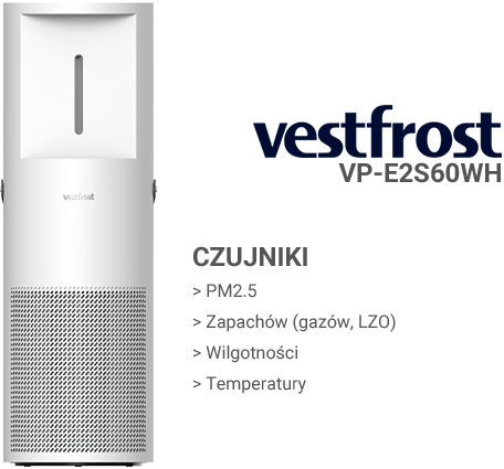 Czujniki w oczyszczaczu Vestfrost VP-E2S60WH