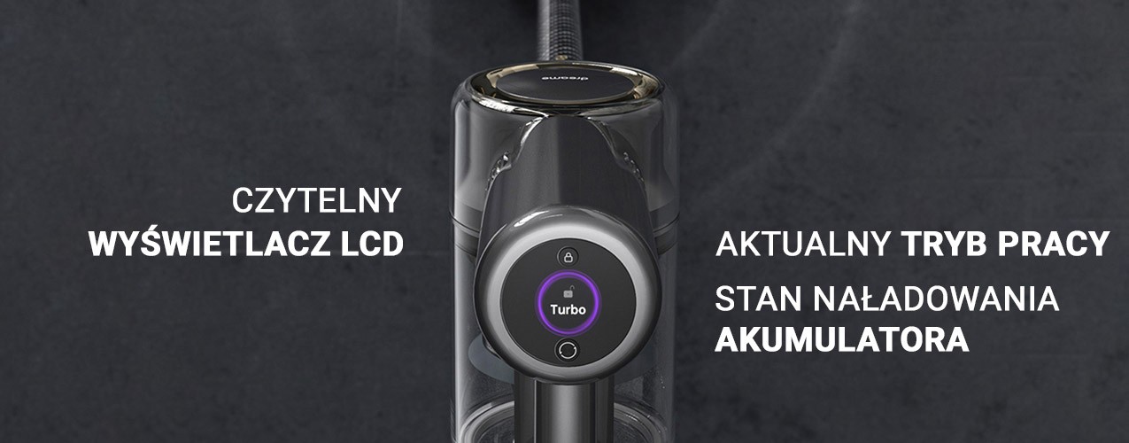 Wyświetlacz LCD w odkurzaczu Dreame V12 Pro