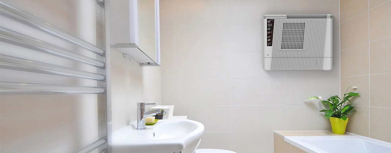 Osuszacz EcoAir DDWH10 zamontowany w łazience