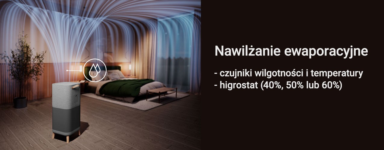 Nawilżanie ewaporacyjne w oczyszczaczu powietrza Electrolux PURE 900
