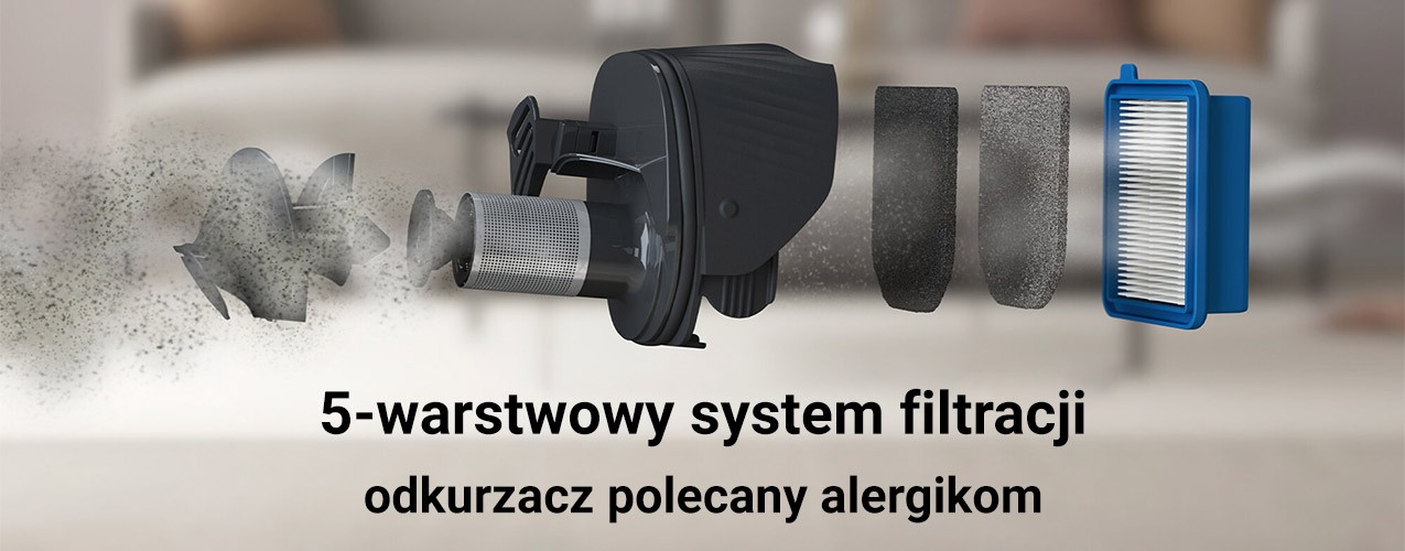 Odkurzacz bezprzewodowy Clean 500 Green Well PowerPro z 5-warstwową filtracją