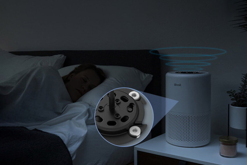 Technologia QuietKEAP w oczyszczaczu powietrza Levoit Core 200S zapewniająca cichą pracę od 24 dB