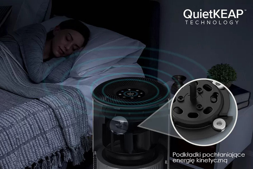 Technologia QuietKEAP w oczyszczaczu Levoit Core 400S zapewniająca cichą pracę i komfort użytkowania