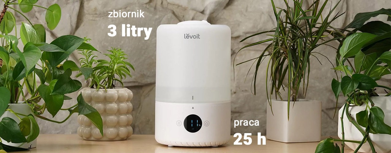 nawilżacz Levoit Dual 200S wśród roślin