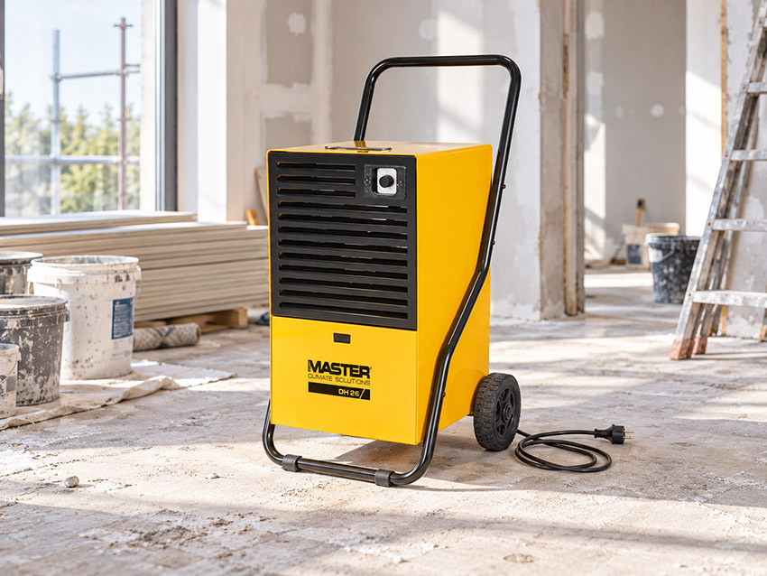 Osuszacz Master DH 26 w remontowanym pomieszczeniu