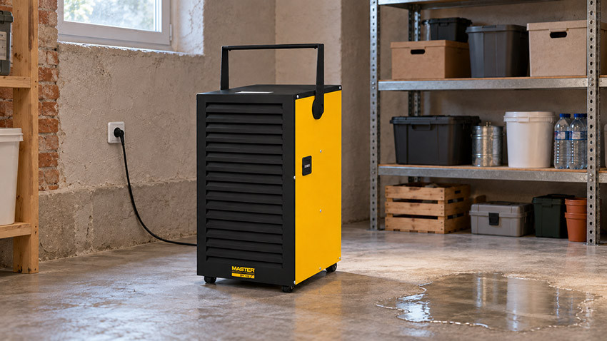 Master DH 732 w piwnicy z regałami