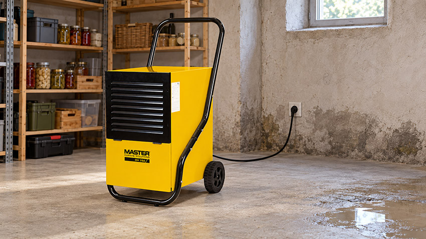 Master DH 752 w piwnicy z regałami