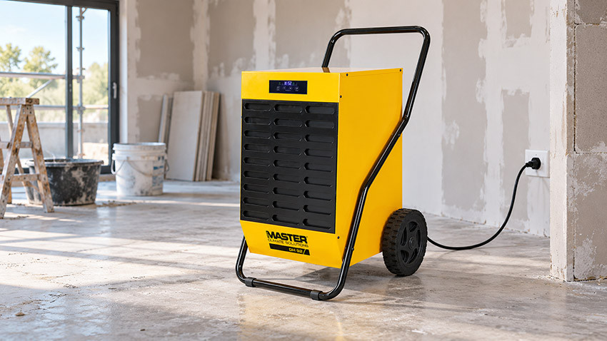 Osuszacz Master DH 92 w remontowanym pomieszczeniu