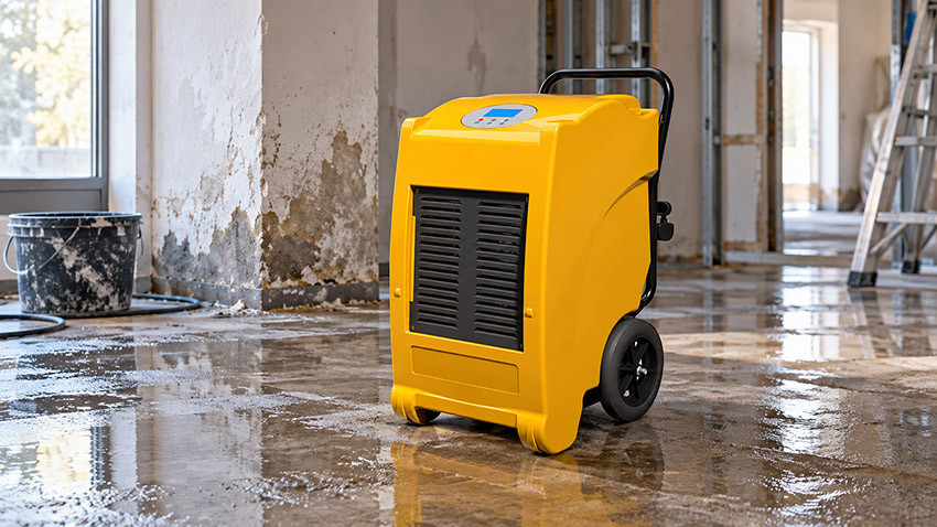 Osuszacz Master DHP 55 w remontowanym pomieszczeniu