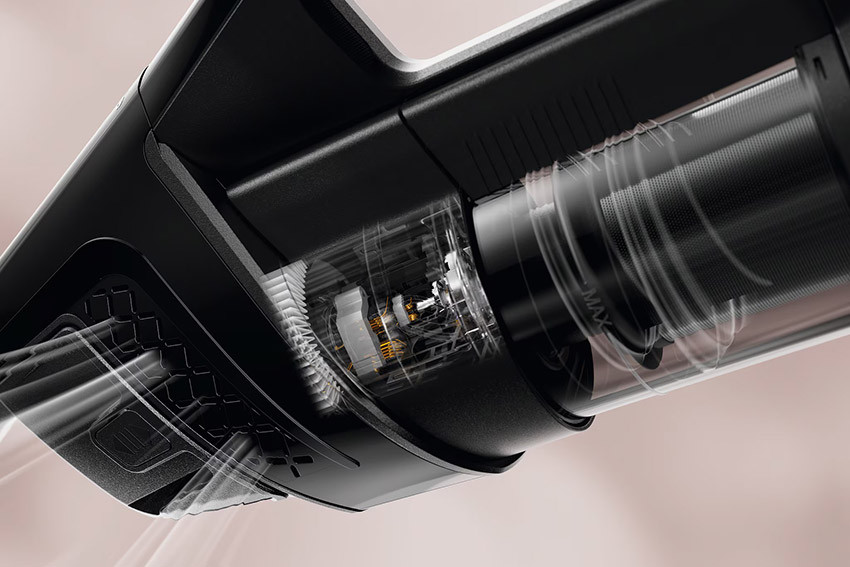 Silnik Digital Efficiency i technologia Vortex w Miele Triflex HX3 zapewniają wysoką moc ssania i skuteczne zbieranie kurzu