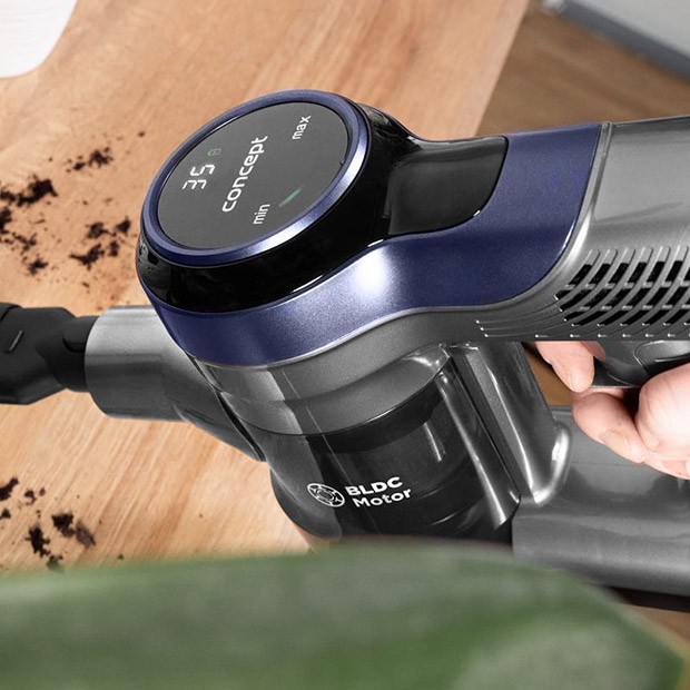 Wyświetlacz w odkurzaczu pionowym marki Concept