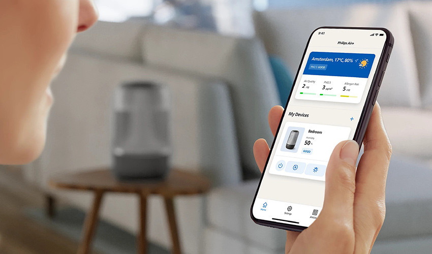 sterowanie nawilżaczem Philips HU1510/03 przez aplikację