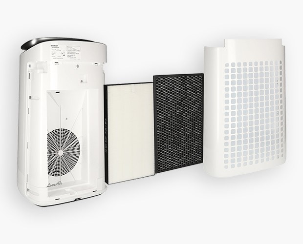 Stopnie filtracji w Sharp FP-J60EU-W