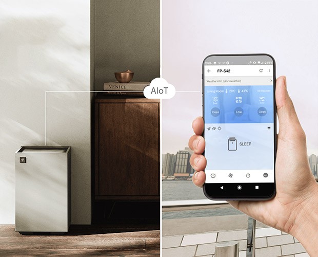 Sterowanie oczyszczaczem Sharp FP-S42EU-L przez telefon