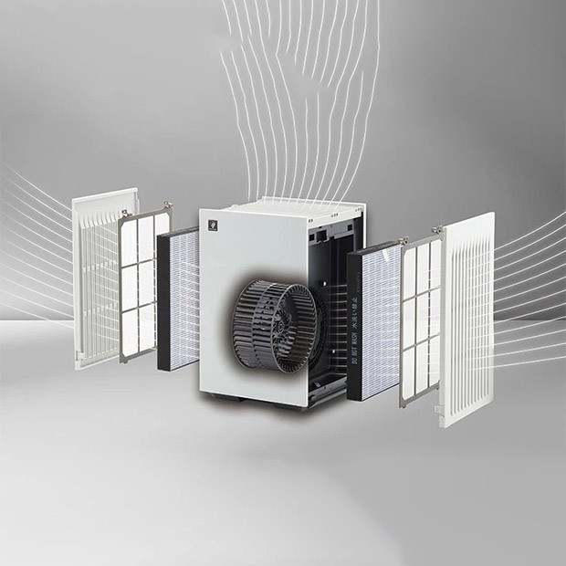 Etapy filtracji w oczyszczaczu Sharp FP-S42EU-L