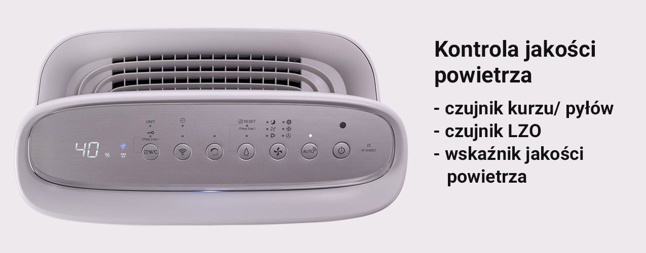 Panel sterowania w oczyszczaczu Sharp KI-N42EU-L