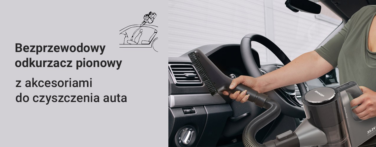 Sharp SA-VP4251GS z akcesoriami do czyszczenia auta