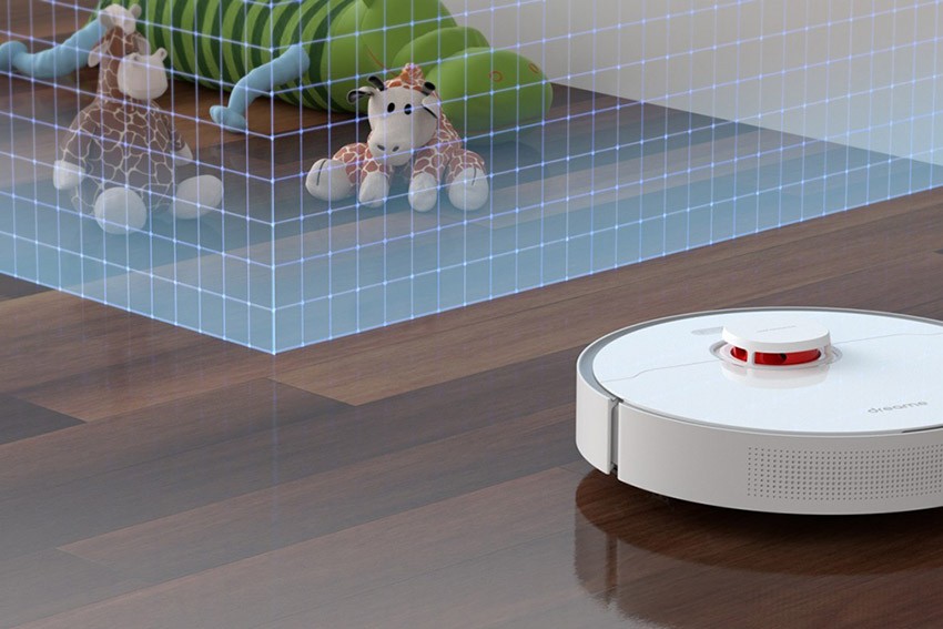 Wizualizacja wirtualnej ściany w robocie sprzątającym