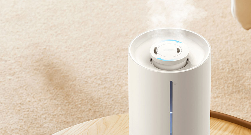 Dwa pierścieniowe wyloty mgiełki Xiaomi Smart Humidifier 2 widziane z góry