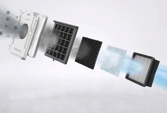 Filtracja w odkurzaczu pionowym Samsung 