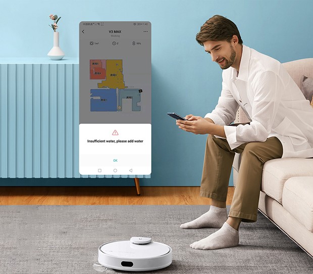 Sterowanie odkurzaczem automatycznym Viomi przez telefon komórkowy
