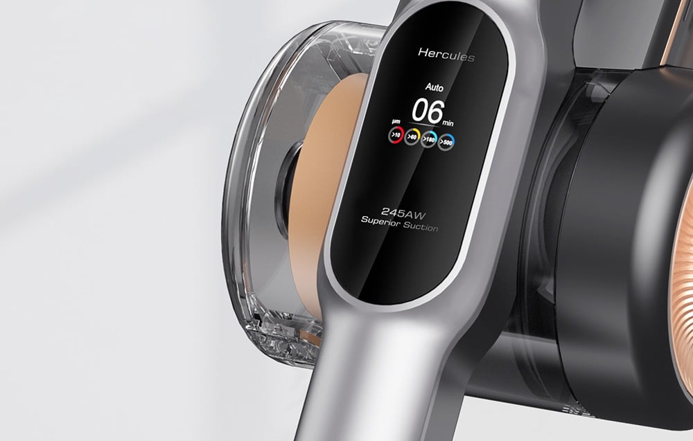 Wyświetlacz w odkurzaczu pionowym Jimmy 