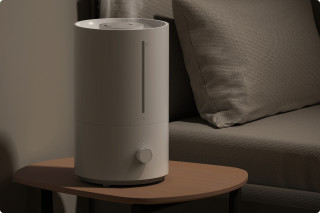 Xiaomi Smart Humidifier 2 Lite - nawilżacz ustawiony na nocnym stoliku
