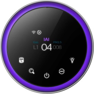 Philips AC3858/50 wyświetlacz wskazuje średnią jakość powietrza, wskaźnik poziomu alergenów