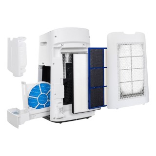 Sharp UA-KIL60E-W - rozłożone filtry oraz zbiornik na wodę